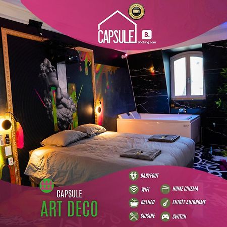 Capsule Art Deco - Jacuzzi - Netflix - Home Cinema - Arcade De Jeux & Nintendo Switch - 2 Chambres - Filet Suspendu 발랑시엔 외부 사진